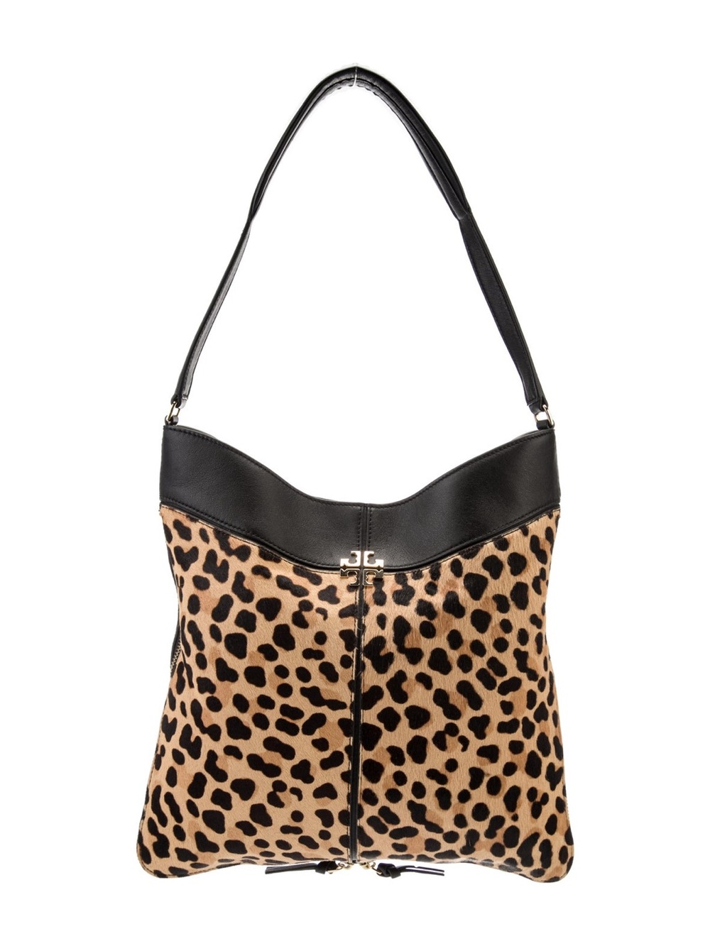 NWT Tory Burch Leopard-Print Shoulder Bag in Black and Brown - Picture 2 of 8